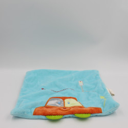 Doudou plat bleu voiture orange KITCHOUN KIABI LOT DE 2