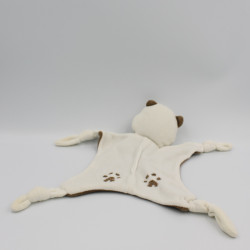 Doudou plat chat marron blanc SIPLEC