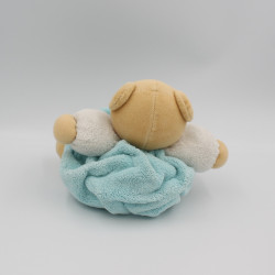 Doudou ours plume bleu beige KALOO 20 cm