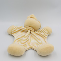 Doudou plat lapin rayè beige CMP CREDIT AGRICOLE