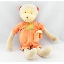 Doudou singe les Loustics pull blanc short MOULIN ROTY 