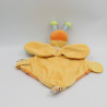 Doudou plat abeille orange jaune MOTS D'ENFANTS