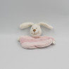 Petit Doudou plat lapin rose blanc rayé AUCHAN