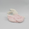 Petit Doudou plat lapin rose blanc rayé AUCHAN