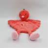 Doudou plat oiseau rose rouge robe papillon brodé NICOTOY