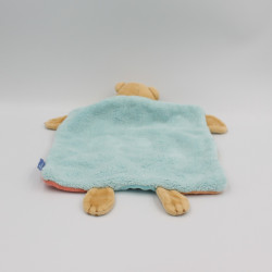 Doudou plat ours patchwork multicolore miel abeille KALOO