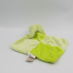 Doudou Ours vert avec mouchoir vert fleur feuille Baby Nat