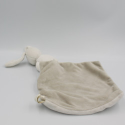 Doudou lapin blanc gris mouchoir Fais Dodo NICOTOY