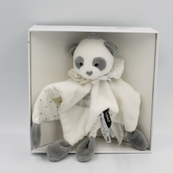Doudou et compagnie plat panda blanc gris étoiles