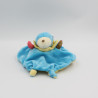 Doudou plat reversible taupe bleu insecte jaune NOUNOURS