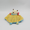 Doudou plat reversible taupe bleu insecte jaune NOUNOURS