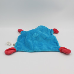 Doudou plat Le Chat bleu rouge