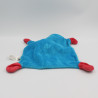 Doudou plat Le Chat bleu rouge