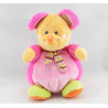 Doudou plat souris rose oiseau MOTS D'ENFANTS