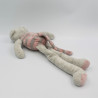 Doudou chat gris rose longues pattes GERCA