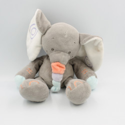 Doudou éléphant gris orange...
