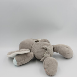 Doudou éléphant gris orange bleu mauve Bubbles NATTOU