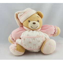 Doudou ours patapouf rose fleurs Lilirose Kaloo