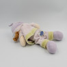 Doudou poupée lutin fille mauve vert fleur MOTS D'ENFANTS