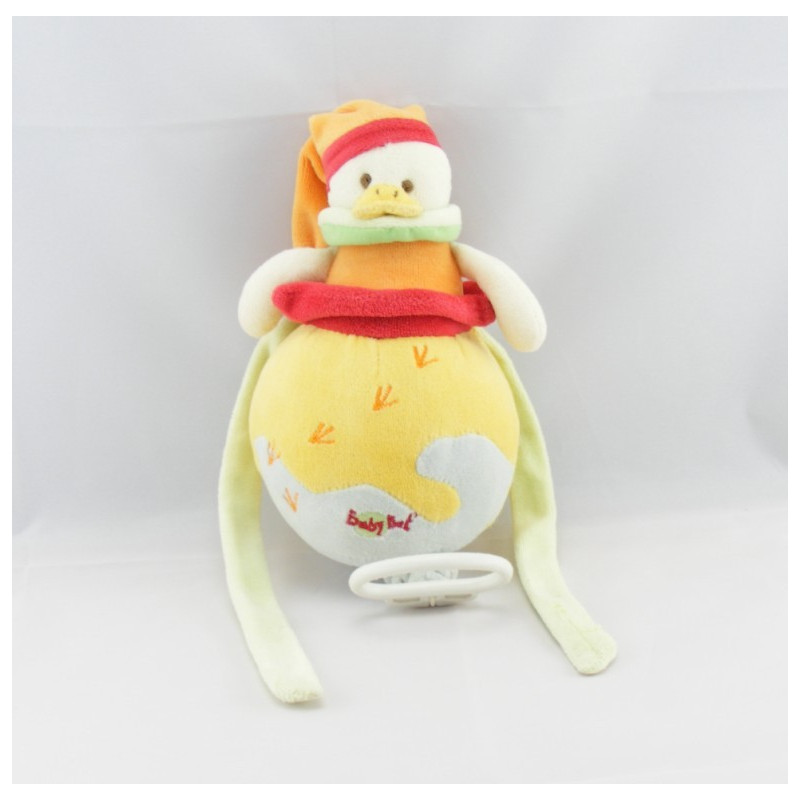 Doudou plat canard jaune rouge bleu BABY NAT