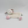 Doudou plat mouton blanc bandanas rouge imprimé fleur TEX