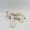 Doudou peluche ane zèbre blanc gris CASA