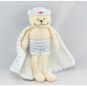 Doudou ours marin rayé bleu poisson BENGY