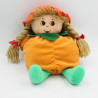 Peluche poupée orange rouge vert pois CARREFOUR