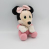 Ancienne Peluche bébé Minnie rose bavoir DISNEY