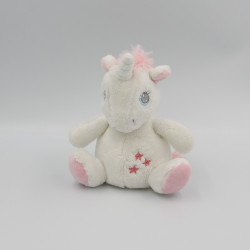 Doudou licorne blanche rose étoiles TEX