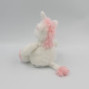 Doudou licorne blanche rose étoiles TEX