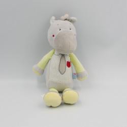 Doudou cheval gris vert cravaté SUCRE D'ORGE
