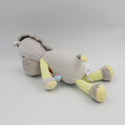 Doudou cheval gris vert cravaté SUCRE D'ORGE