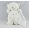 Doudou semi plat ours blanc coeur KIABI