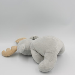Doudou musical renne cerf elan gris étoile GRAIN DE BLE