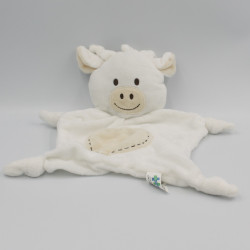 Doudou plat vache blanche beige EVOLUPHARM