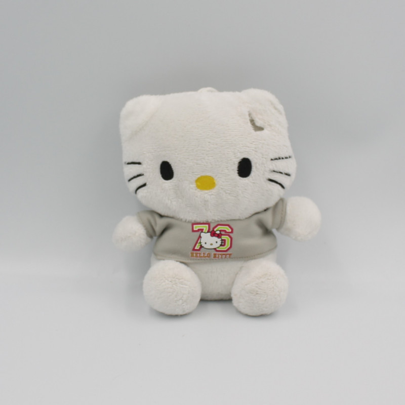 Doudou chat blanc pull gris HELLO KITTY