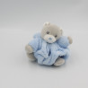Doudou petit ours plume gris bleu blanc KALOO
