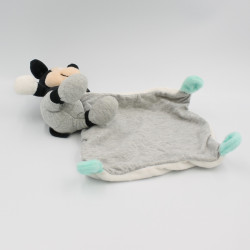 Doudou Mickey bleu gris blanc avec mouchoir Zoom to the moon DISNEY