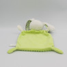 Doudou plat lapin vert blanc pois NICOTOY