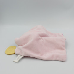 Doudou plat vache rose gris rayé foulard vert NICOTOY