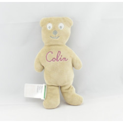 Doudou ours tissu bleu avec étoiles VERTBAUDET