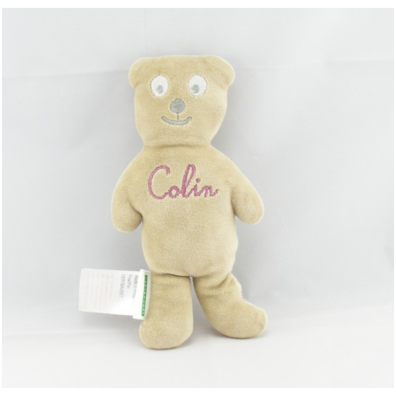 Doudou ours tissu bleu avec étoiles VERTBAUDET