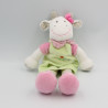 Doudou vache verte rose BEBEREVE