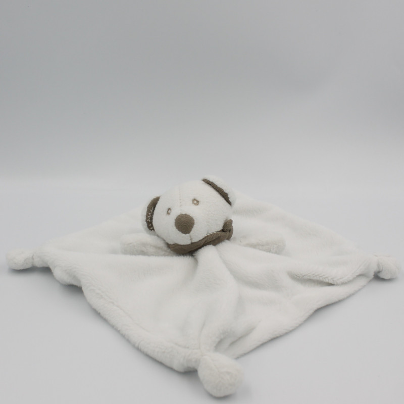 Doudou plat ours blanc foulard gris KIABI SIMBA TOYS