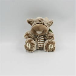 Doudou peluche vache marron...