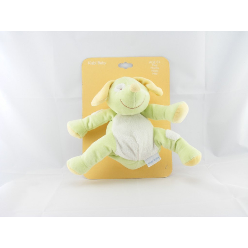 Doudou chien vert blanc cocard KIABI