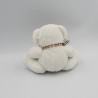Doudou peluche ours blanc coeur rouge Paris ALIA