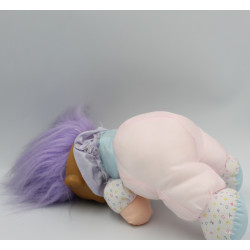 Peluche poupée puffalump Trolls rose bleu mauve