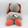 Doudou range pyjama lapin gris rouge rayé SUCRE D'ORGE